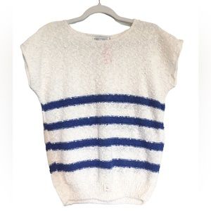 Vintage nubby short-sleeved striped sweater size medium